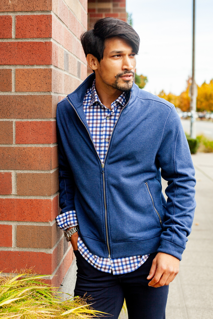 Check Mate Lounge Set - Long Sleeve Shirt &amp; Full Zip &