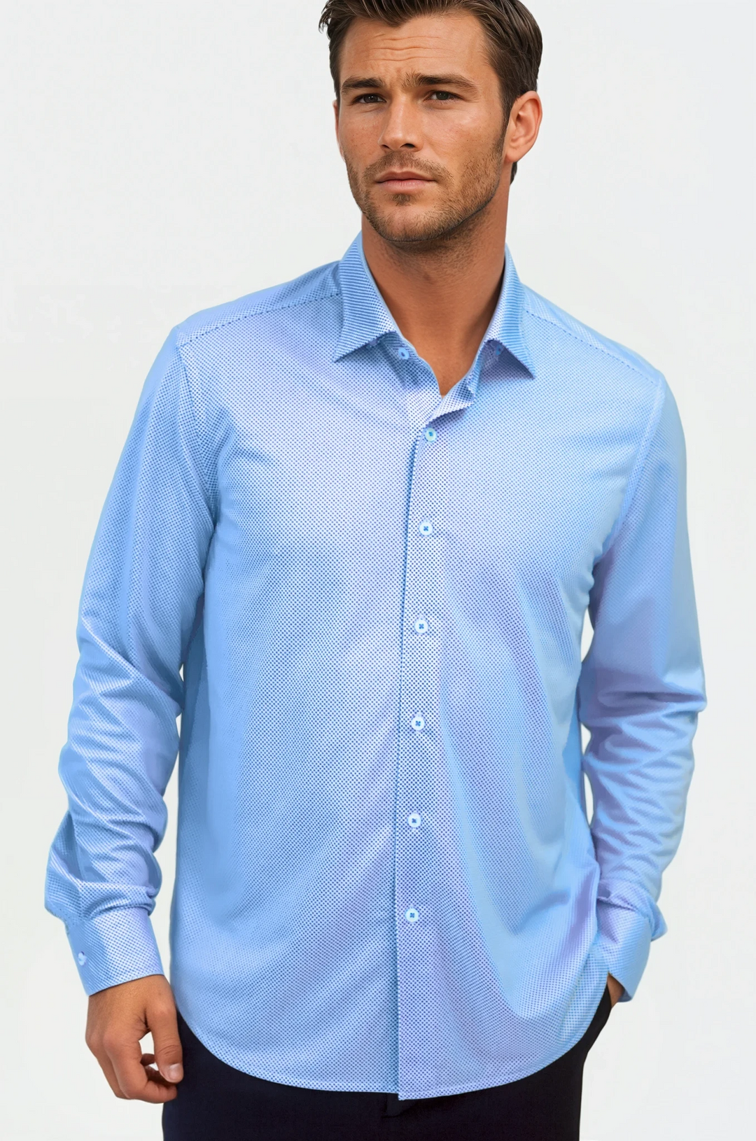 Studio Dot Long Sleeve Tech Shirt - Blue-LONG SLEEVE SHIRTS-BUKI-M-Cool Blue-Buki