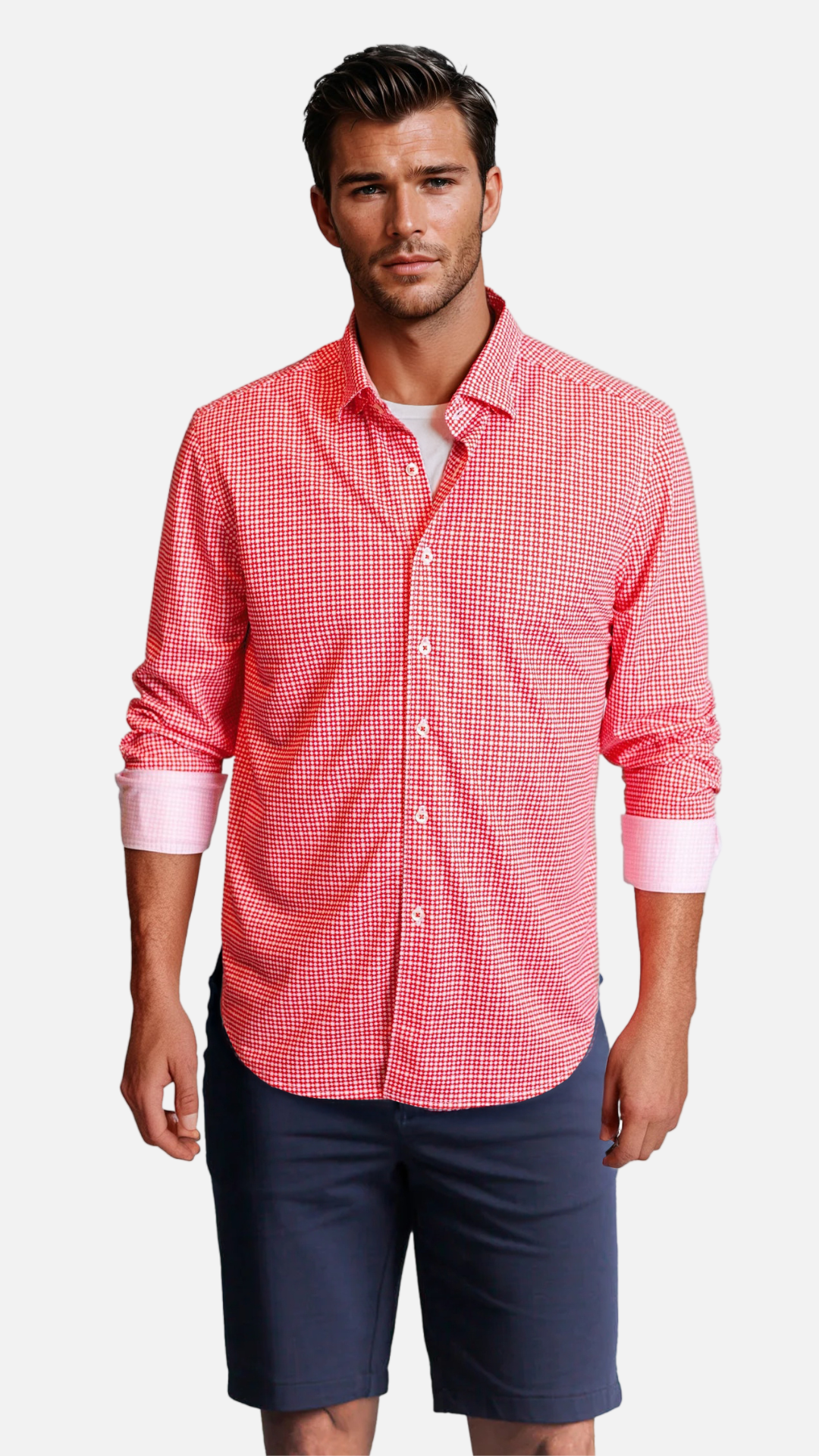 Red, White, & Blue Sport Shirt and Short Matching Set-MATCHING SET-BUKI-M-Red-Buki