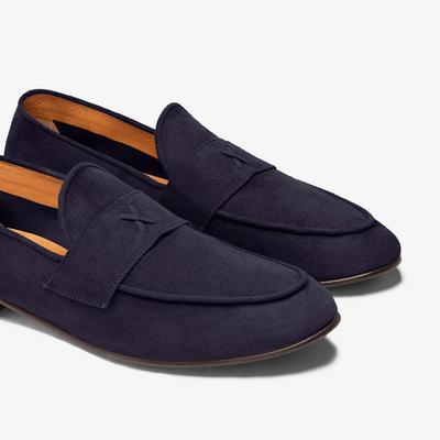 Men's Navy Suede Centesimo