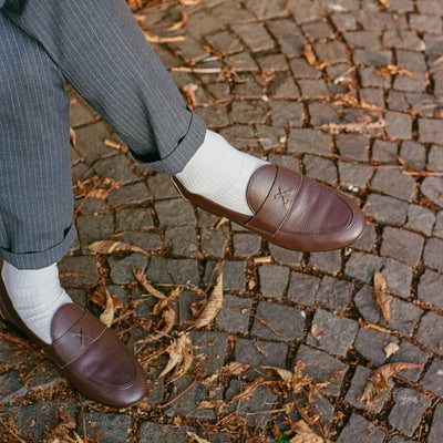 Men's Brown Pebbled Leather Centesimo