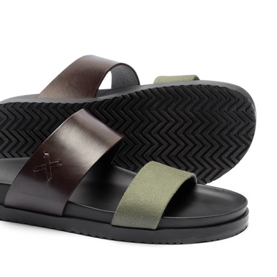 Men's Brown & Green Cinturini Sandal