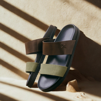 Men's Brown & Green Cinturini Sandal