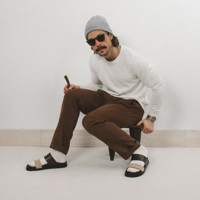 Men's Brown & Tan Cinturini Sandal