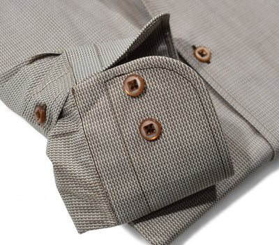 Marcello micro neat tan shirt.