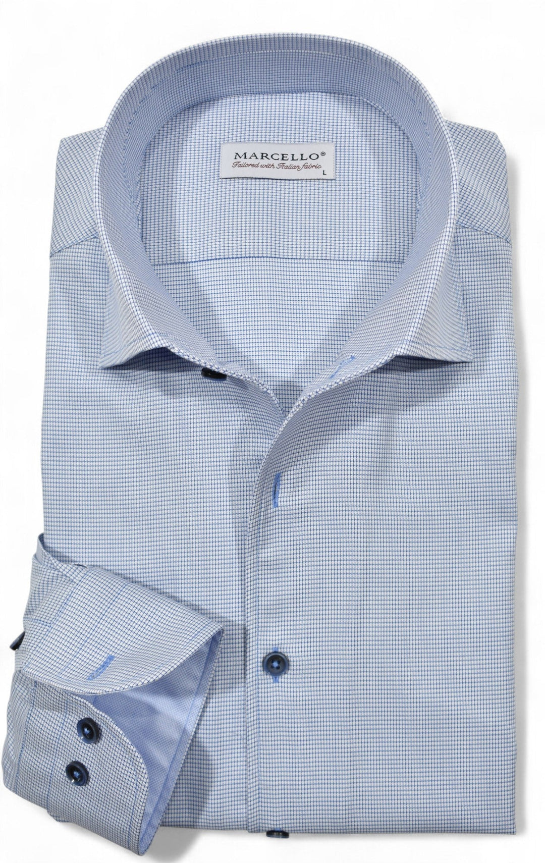 Marcello fine blue check shirt.
