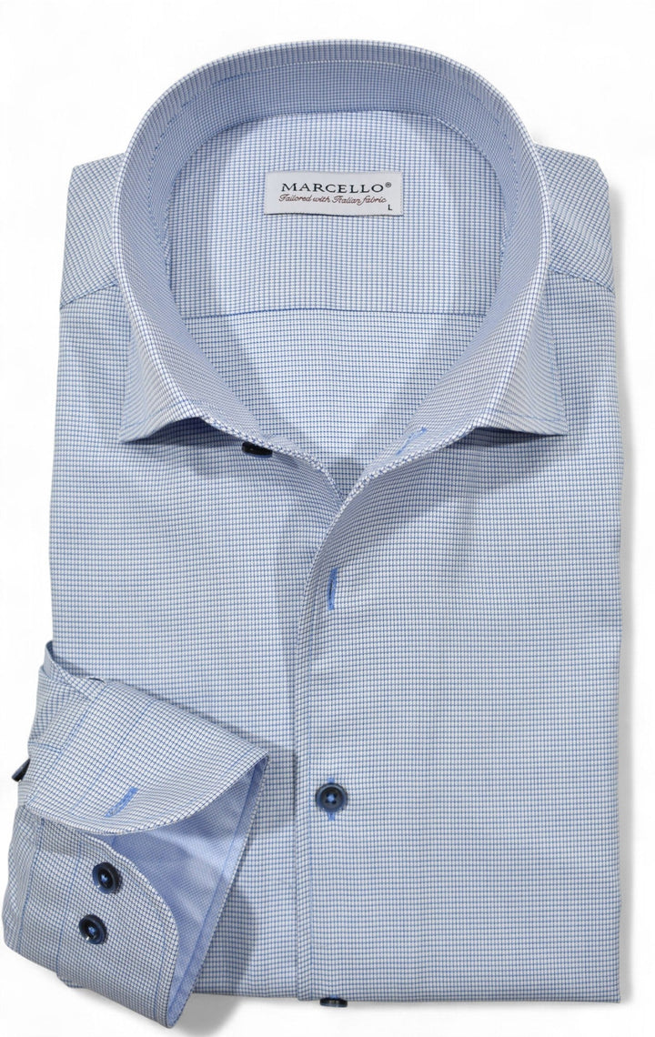 Marcello fine blue check shirt.