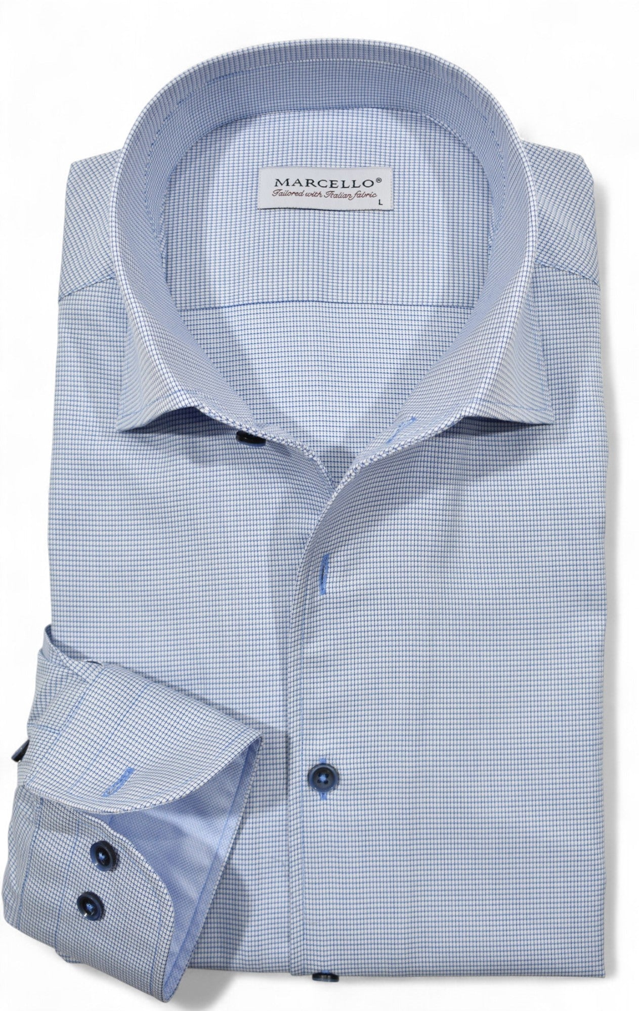 Marcello fine blue check shirt.