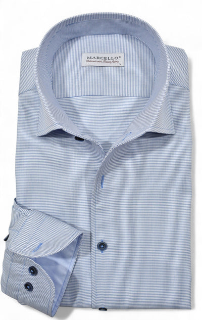 Marcello fine blue check shirt.