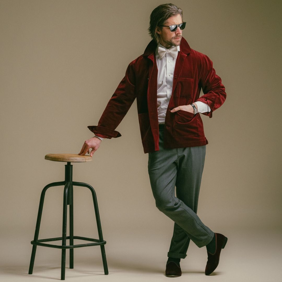 Men's Oxblood Velvet Slipper II