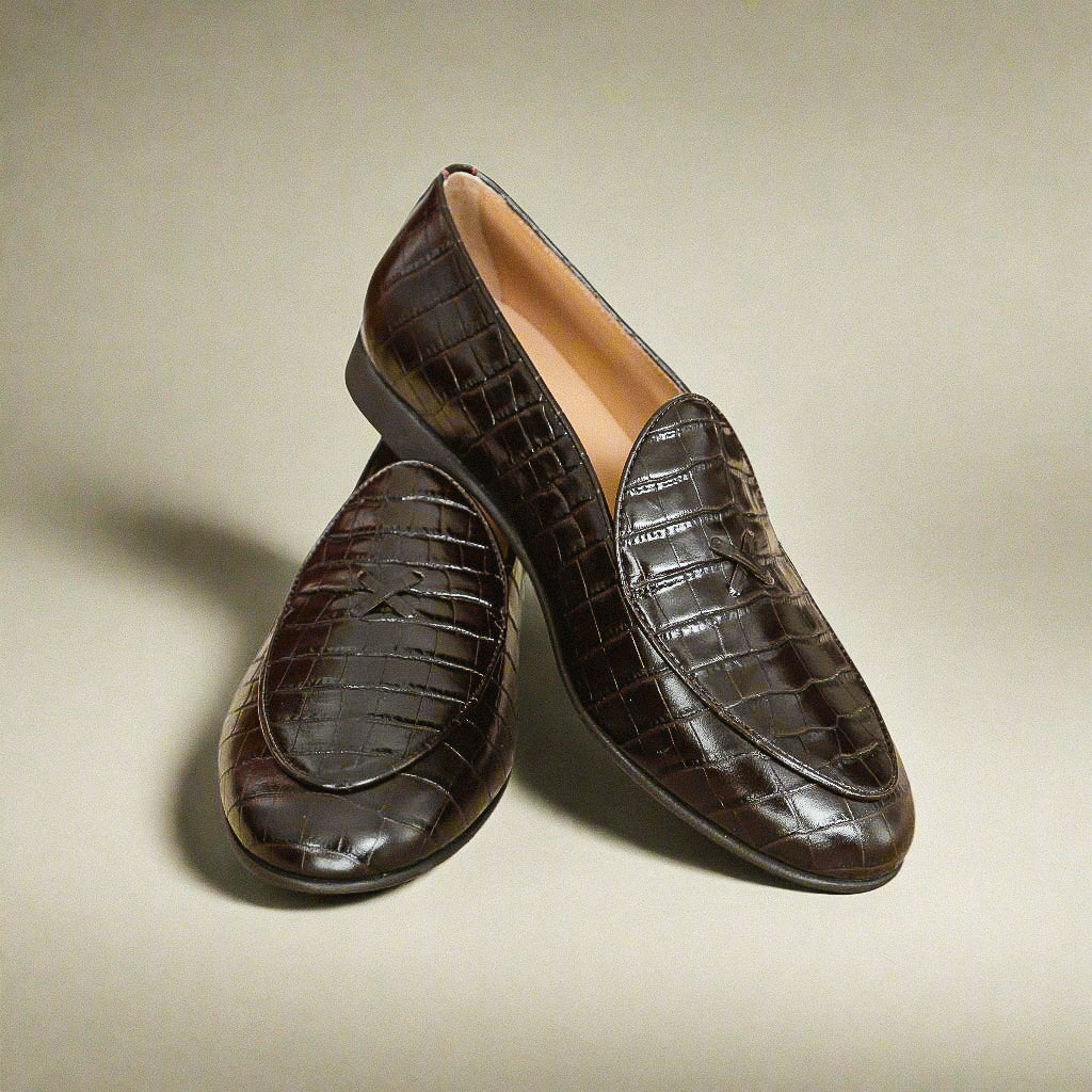 Men's Chocolate Full Croc Milano Loafer