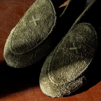 Men's Olive Textured Suede Milano Loafer