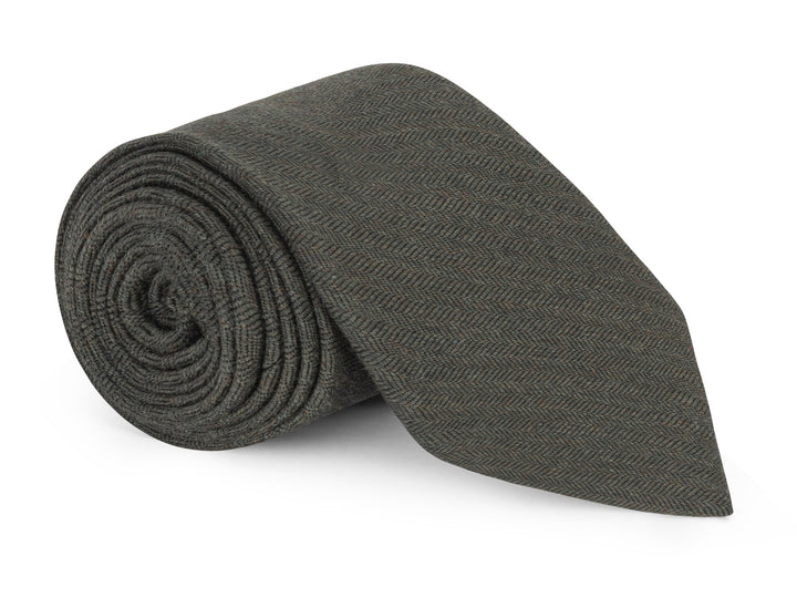 Dorsey Olive Herringbone Tie