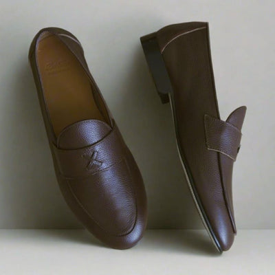 Men's Brown Pebbled Leather Centesimo