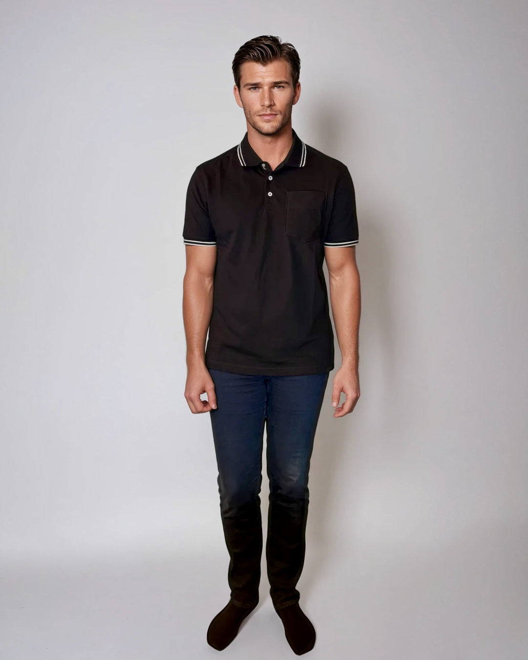 Pocket Polo Shirt - Black-POLO SHIRTS-BUKI-Black-M-Buki