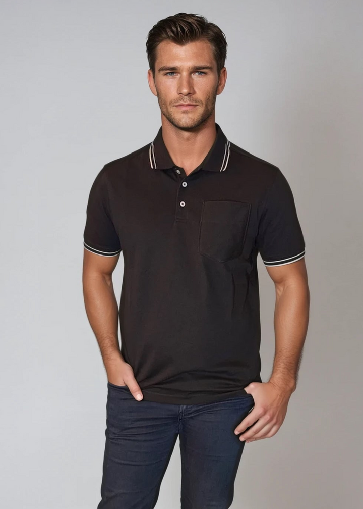 Pocket Polo Shirt - Black-POLO SHIRTS-BUKI-Black-M-Buki