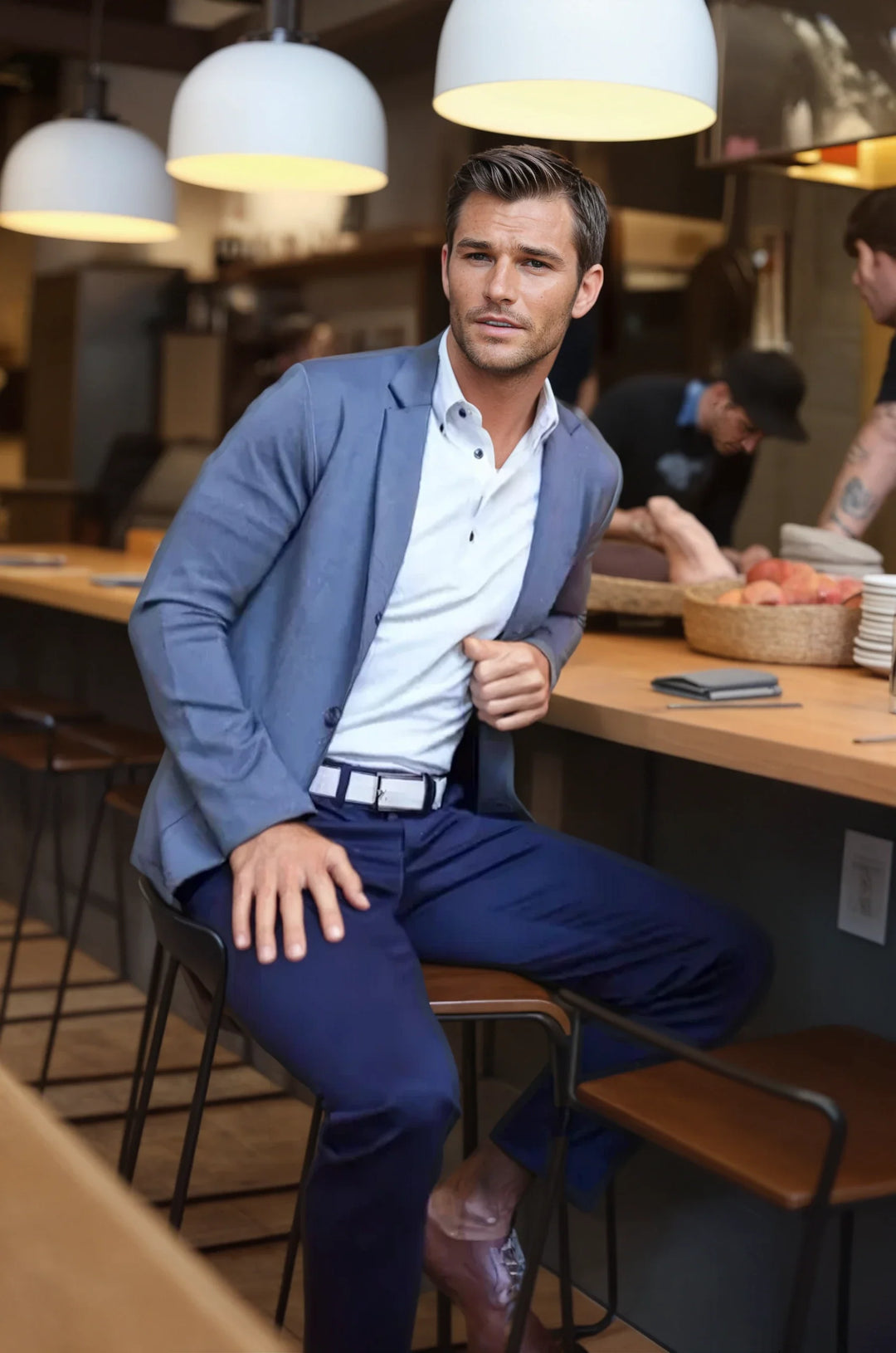 In-Flight Stretch Blazer-Coats &amp; Jackets-Buki-front