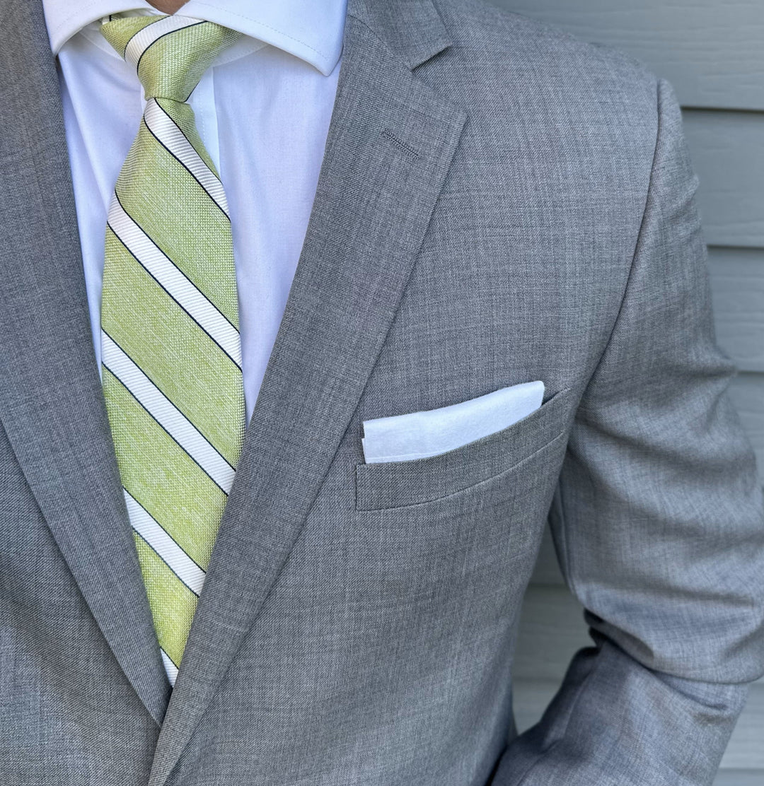 Jansen Green Textured Stripe Tie