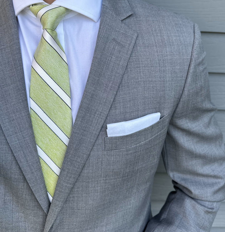 Jansen Green Textured Stripe Tie