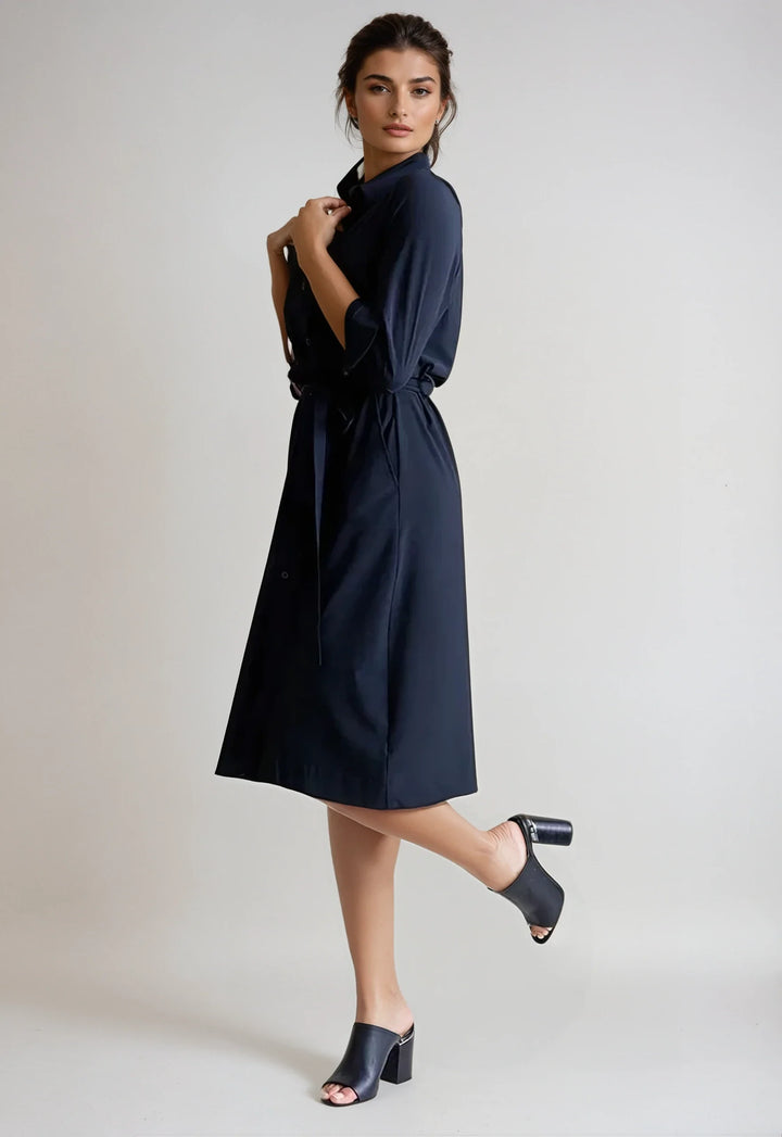 Kathleen Shirt Dress-DRESSES-BUKI-XS-Black-Buki