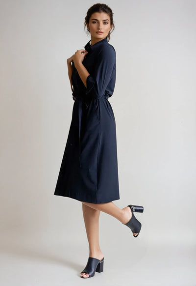 Kathleen Shirt Dress-DRESSES-BUKI-XS-Black-Buki