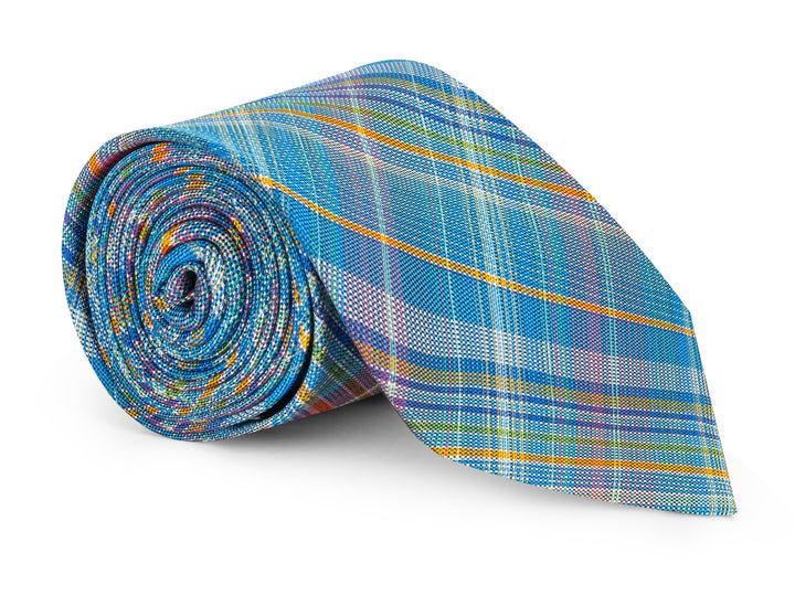 Lawton Teal Plaid Tie