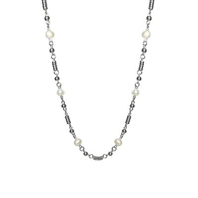 Timeless Silver Pearl Necklace