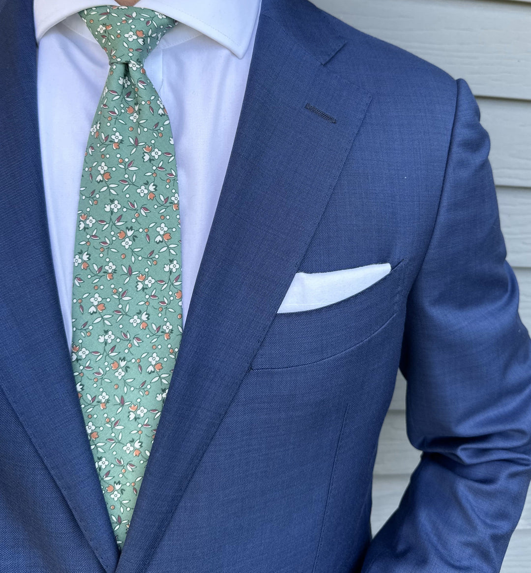 Mason Seafoam Floral Tie