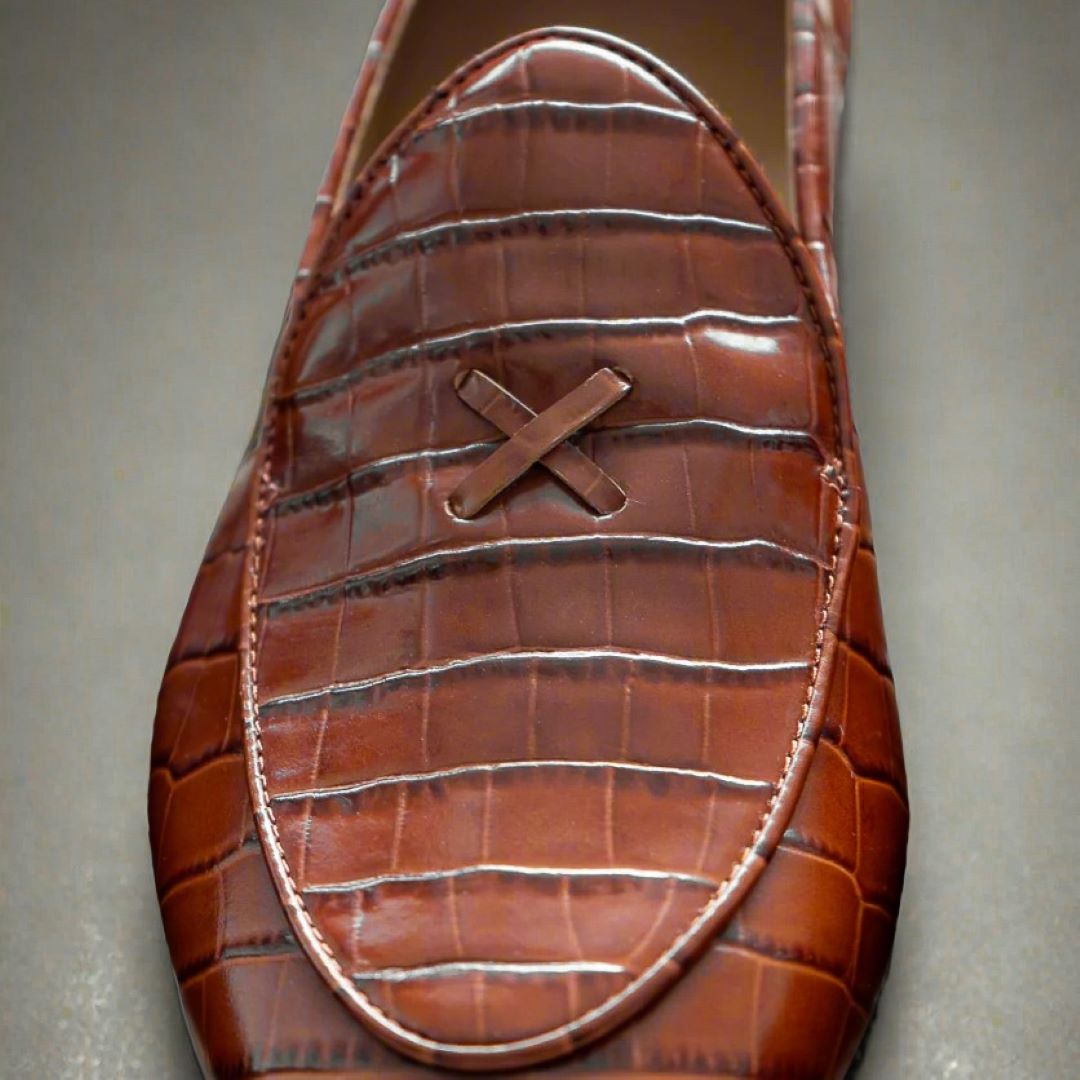 Men's Cognac Full Croc Milano Loafer