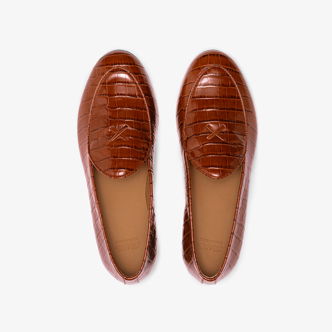 Men's Cognac Full Croc Milano Loafer