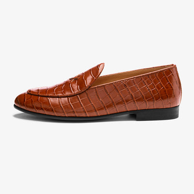 Men's Cognac Full Croc Milano Loafer
