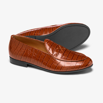 Men's Cognac Full Croc Milano Loafer