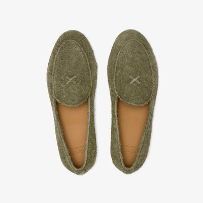 Men's Olive Textured Suede Milano Loafer