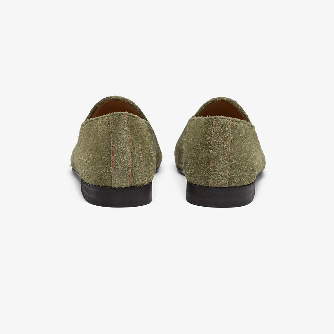 Men's Olive Textured Suede Milano Loafer