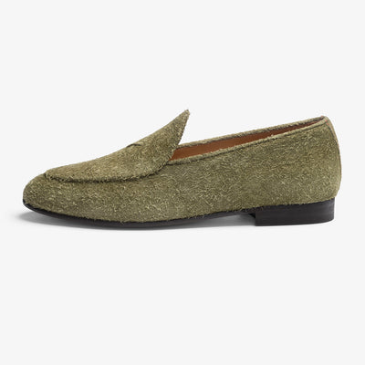 Men's Olive Textured Suede Milano Loafer