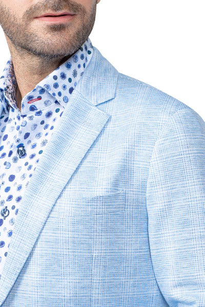 Nantucket Light Blue Plaid Stretch Blazer - 7 Downie St.®