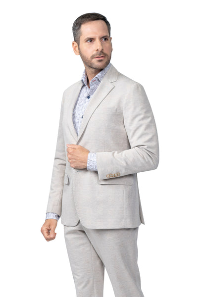 Norfolk Beige Plaid Stretch Blazer - 7 Downie St.®