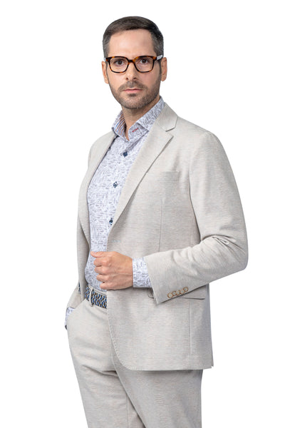 Norfolk Beige Plaid Stretch Blazer - 7 Downie St.®