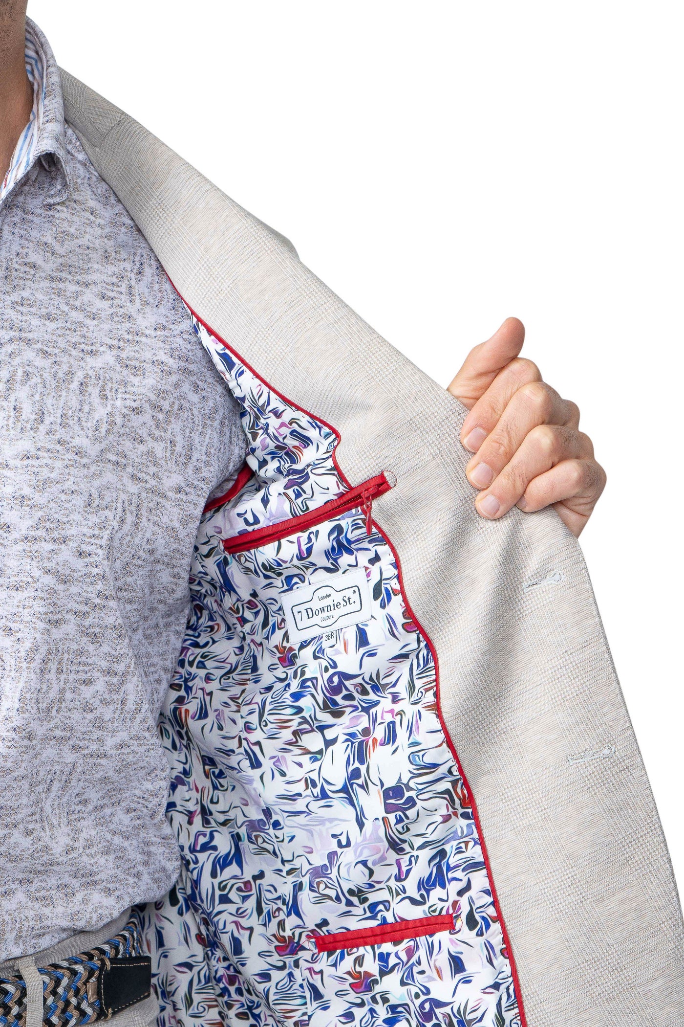 Norfolk Beige Plaid Stretch Blazer - 7 Downie St.®