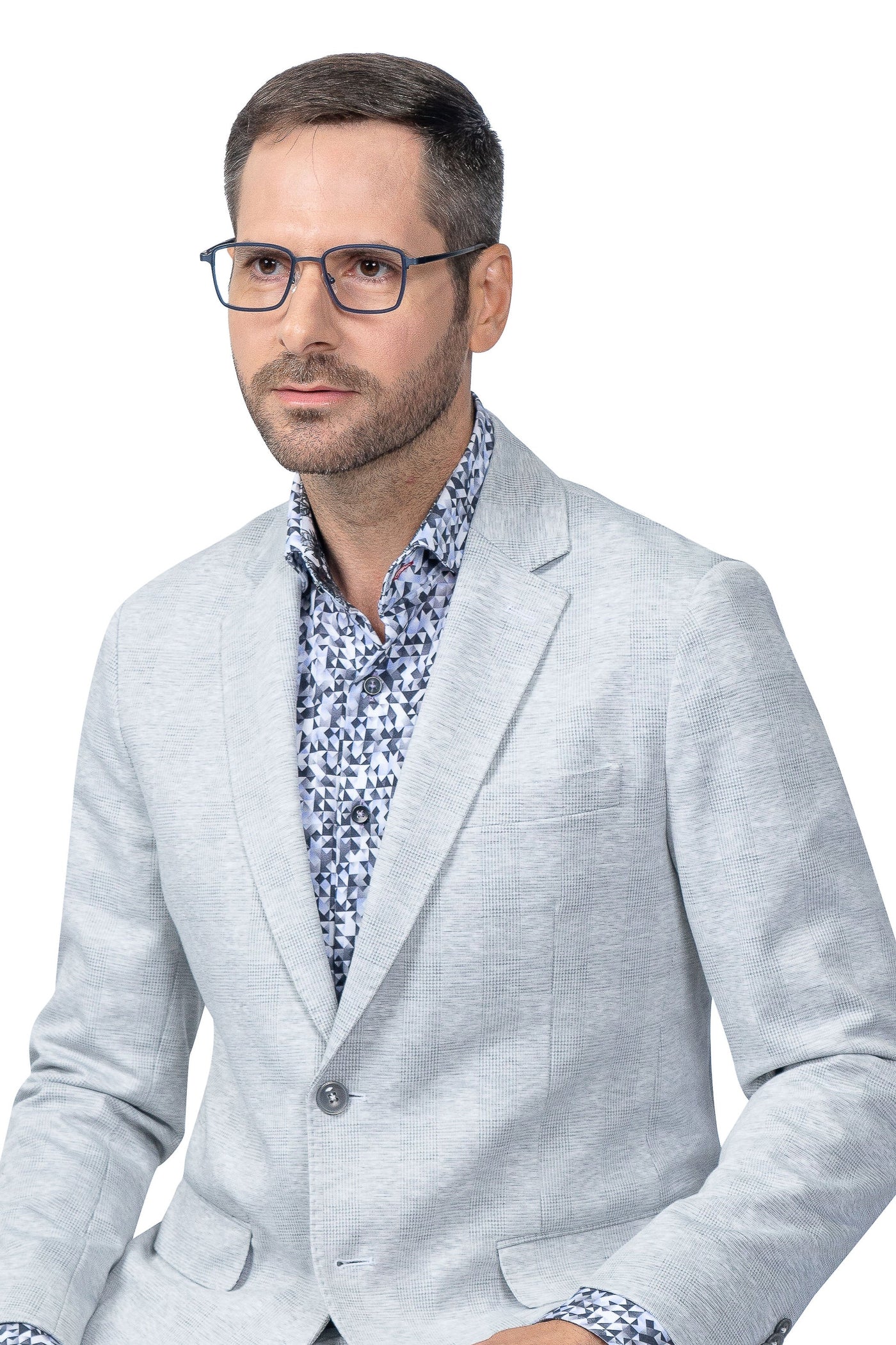 Norfolk Grey Plaid Stretch Blazer - 7 Downie St.®