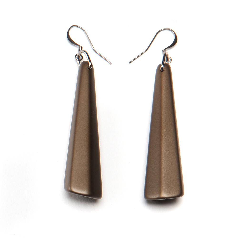 Barile Drop Resin Earring - Large Bronze