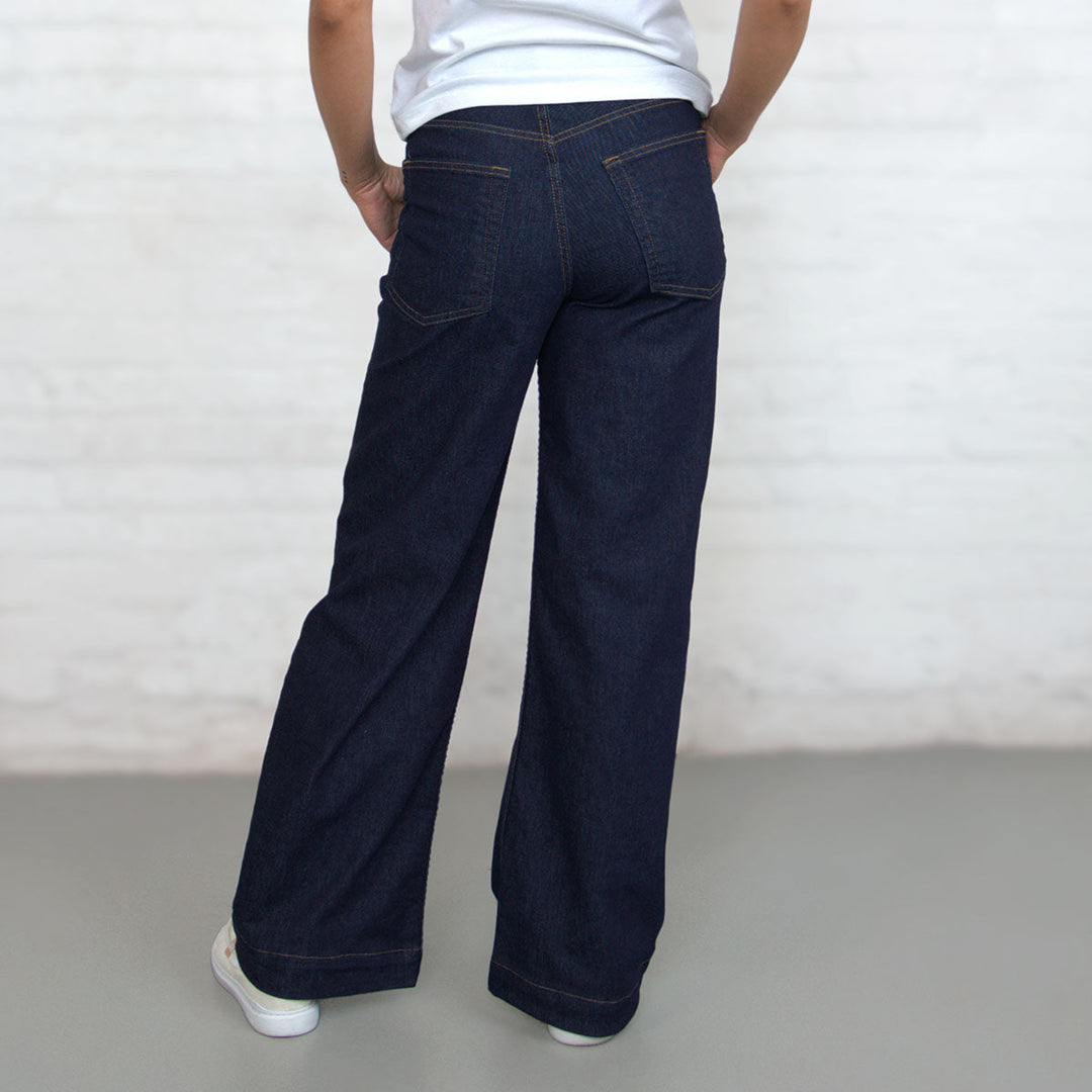 Palazzo - Dark Wash Stretch