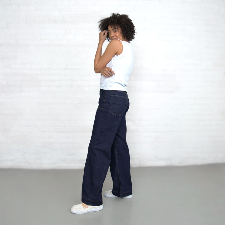 Palazzo - Dark Wash Stretch