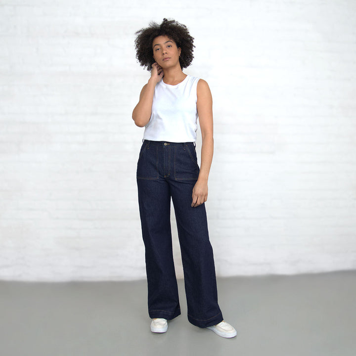 Palazzo - Dark Wash Stretch