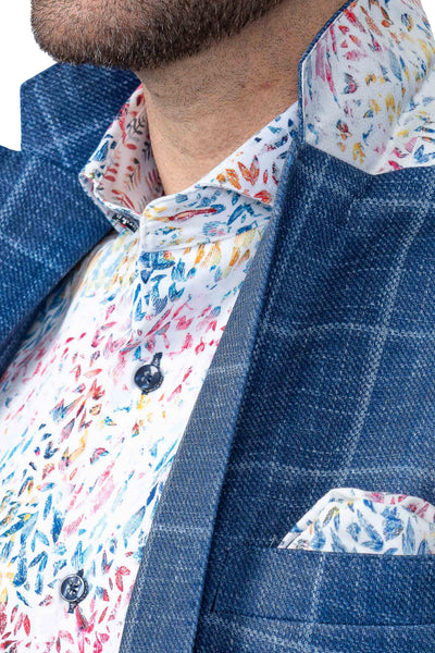 Portland Blue Windowpane Stretch Blazer - 7 Downie St.®