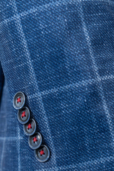 Portland Blue Windowpane Stretch Blazer - 7 Downie St.®