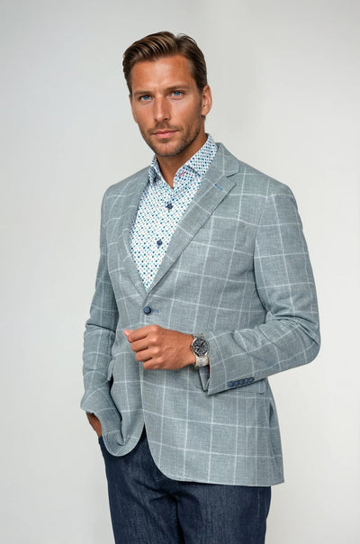 Portland Green Windowpane Stretch Blazer - 7 Downie St.®