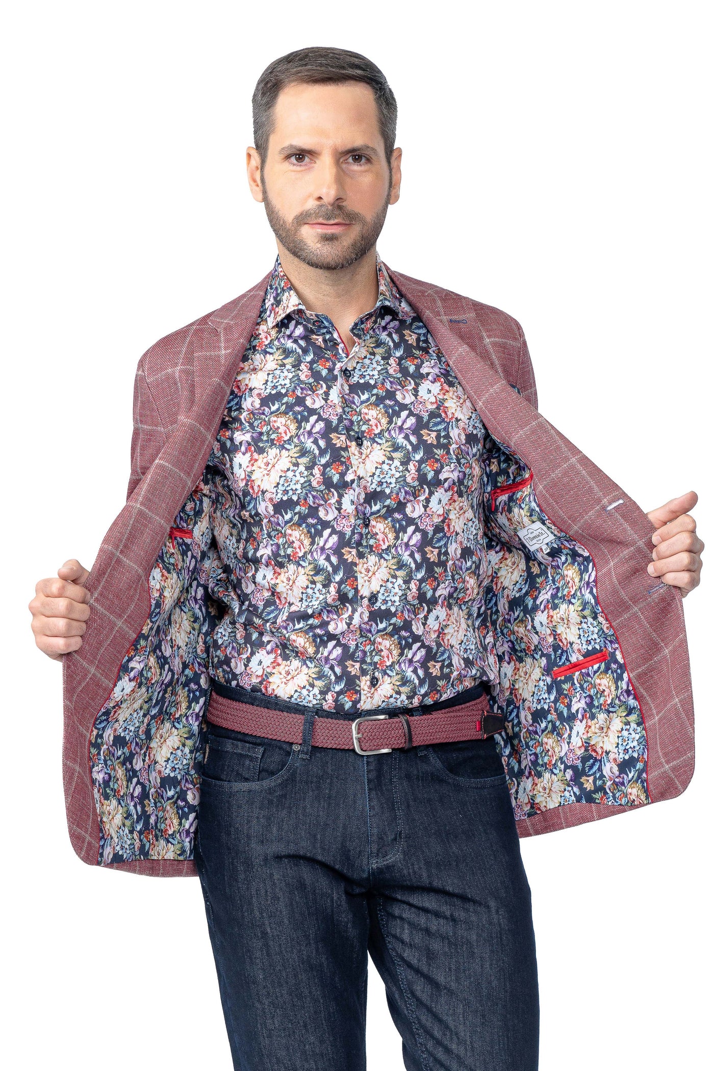 Portland Red Windowpane Stretch Blazer - 7 Downie St.®