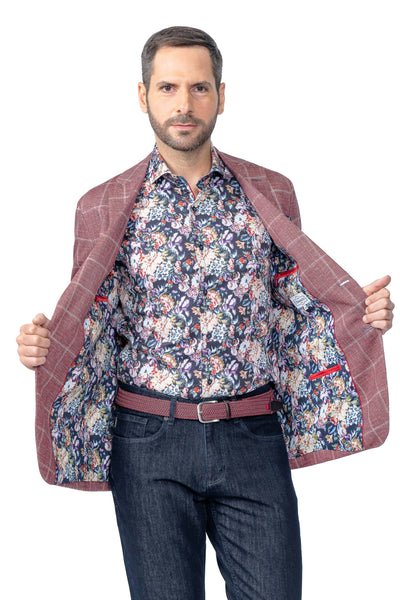 Portland Red Windowpane Stretch Blazer - 7 Downie St.®