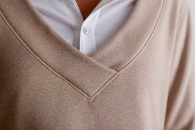 Power Vee 'Sweater' Sweatshirt-Sweatshirts-Buki-Camel-detail
